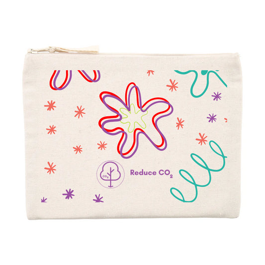 Flower 100% recycled cotton pencil case