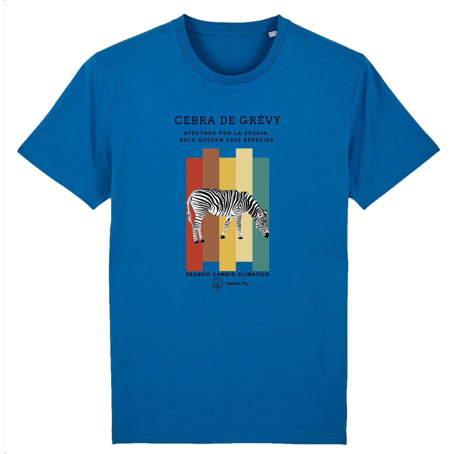Camiseta Unisex - 100% Algodón Orgánico Cebra multicolor