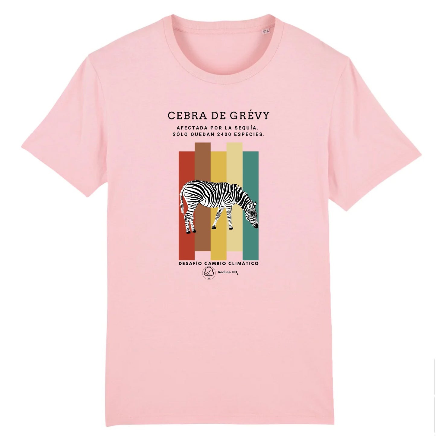 Camiseta Unisex - 100% Algodón Orgánico Cebra multicolor